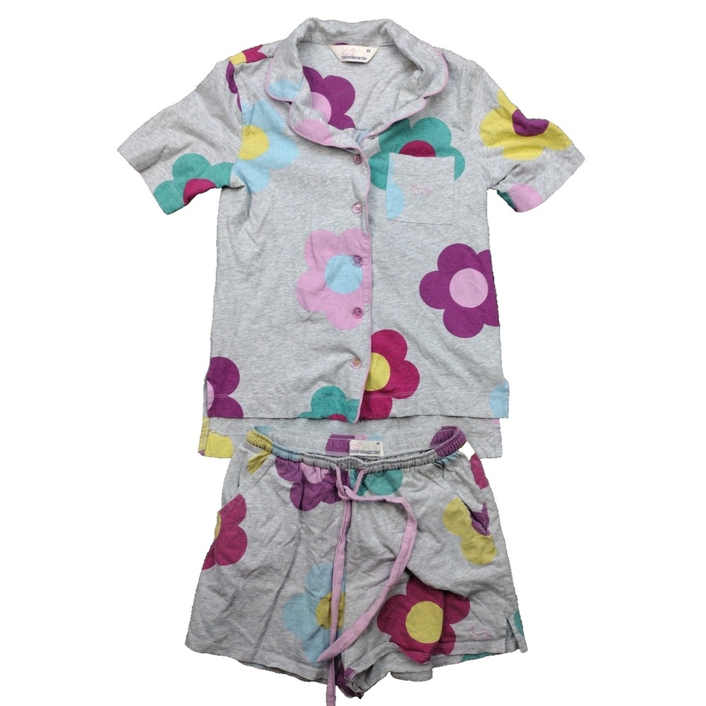 Peter Alexander Floral Flower Pajama Short Set Size XS Pockets in Shorts Cotton